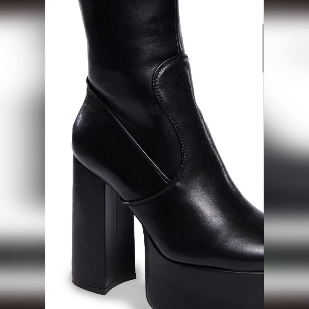 NWT Black Platform Boots sz 8 - Picture 4 of 6